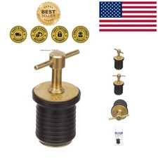 Versatile T-Handle Drain Plug - Non-Corrosive Brass Fits 1" Diameter Drains