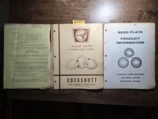 Cockshutt Black Hawk Planter Seed Plate Manual C-882R 8/63 + Product Info 2/65