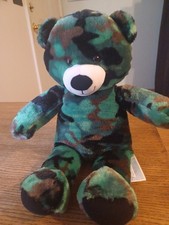 Build-A-Bear Camouflage Teddy Bear Plush Stuffed Animal Military Camo Green