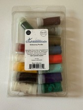 Joann Craft Essentials Embossing Powder Open 14 Vials Mostly Full 618-7165