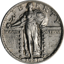 1921 Standing Liberty Quarter AU Details Key Date Nice Strike