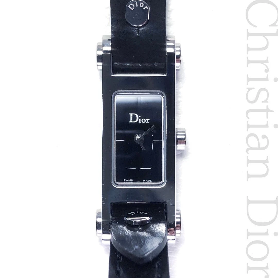 Christian Dior D104 100 montre bracelet à quartz noire pour femme authentique