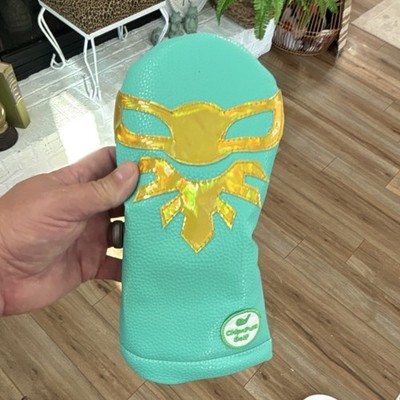 Chip N Putt Golf Turquoise/Gold Wood Headcover Lace-Up 1pc for Golf