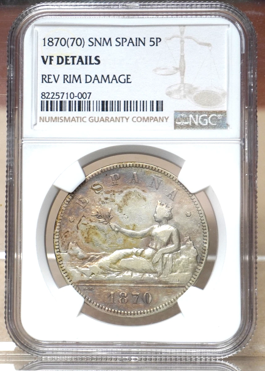 NGC-AU58BN スペイン 1870 OM 1センティモ 銅貨 【公式通販】