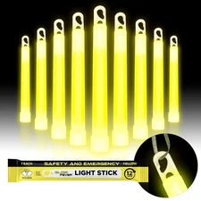 Glow Fever Emergency Safety Military Grade Glow Sticks, 10PCS, 6" Ultra Bright L