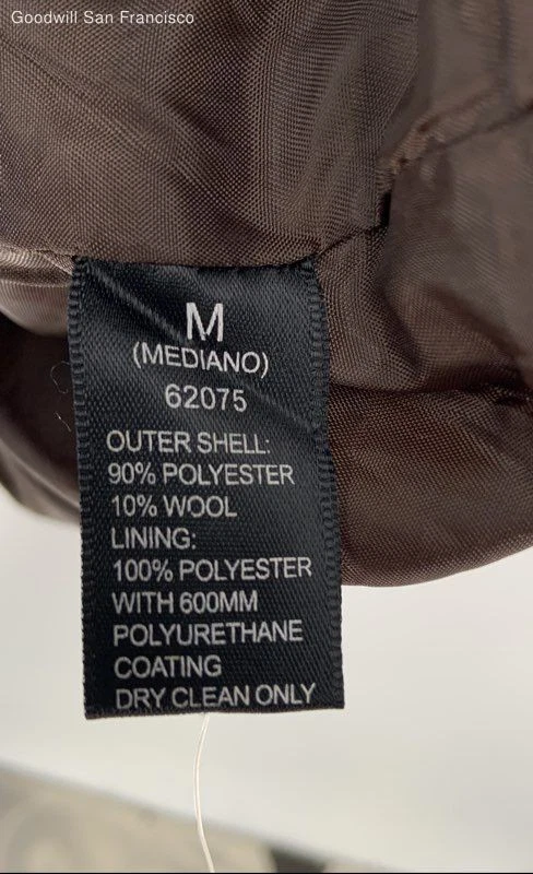 Ambiance Apparel Brown Wool Blend Long Sleeve Double Breasted Womens Peacoat M - Image 4 of 4