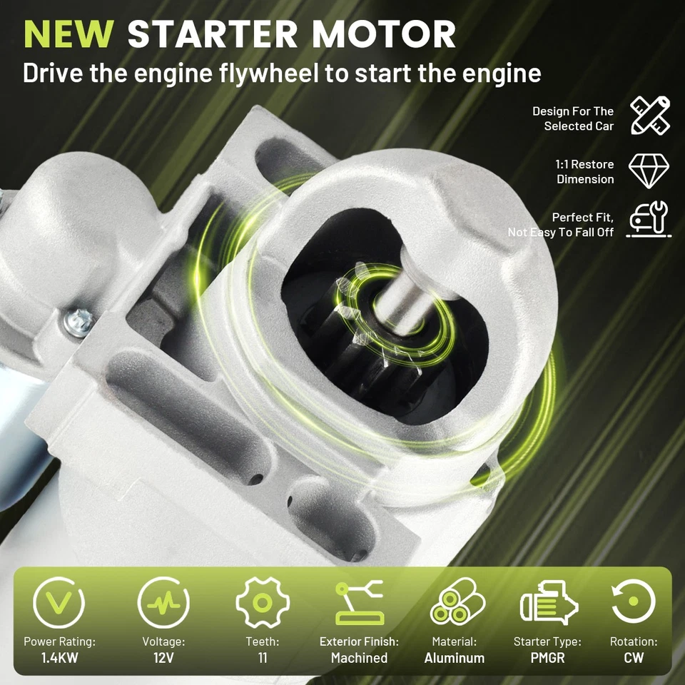 Starter For 2006-2008 Cadillac Escalade ESV EXT 6.0L 6.2L 11 Teeth 1.4KW 6757 Foto 4 de 4