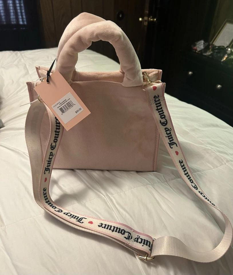 Juicy Couture Bag Extra Spender Mini Tote Velvet Satchel - Pink Diamond NWT - Image 4 of 4