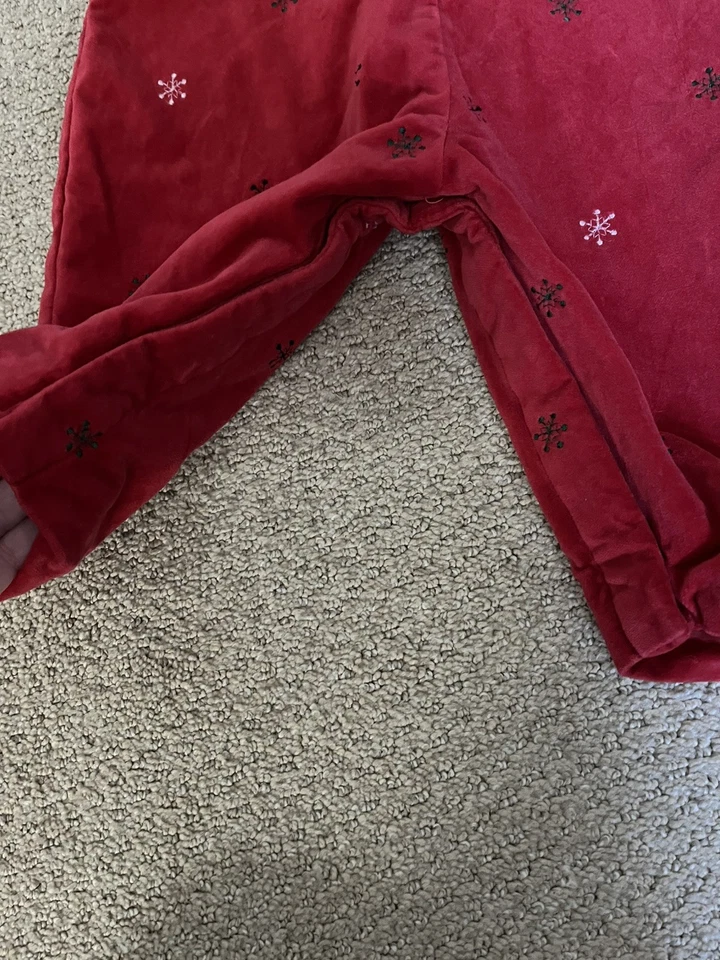 Детский комбинезон OshKosh размер 12 месяцев Красная праздничная рождественская бархатная снежинка - Изображение 2 из 4