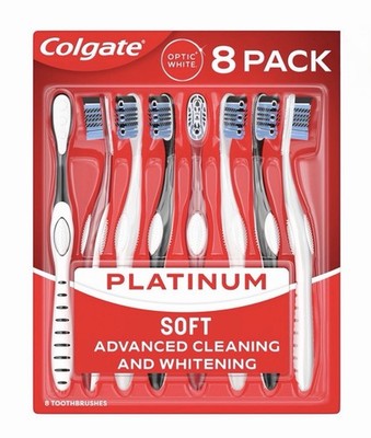 Colgate Optic White 360 Soft Manual Toothbrush, 8 Ct