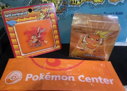 LIMITED EDITION POKÉMON CENTER GAME BOY ADVANCE SP TORCHIC & HARDCOVER CASE, BAG