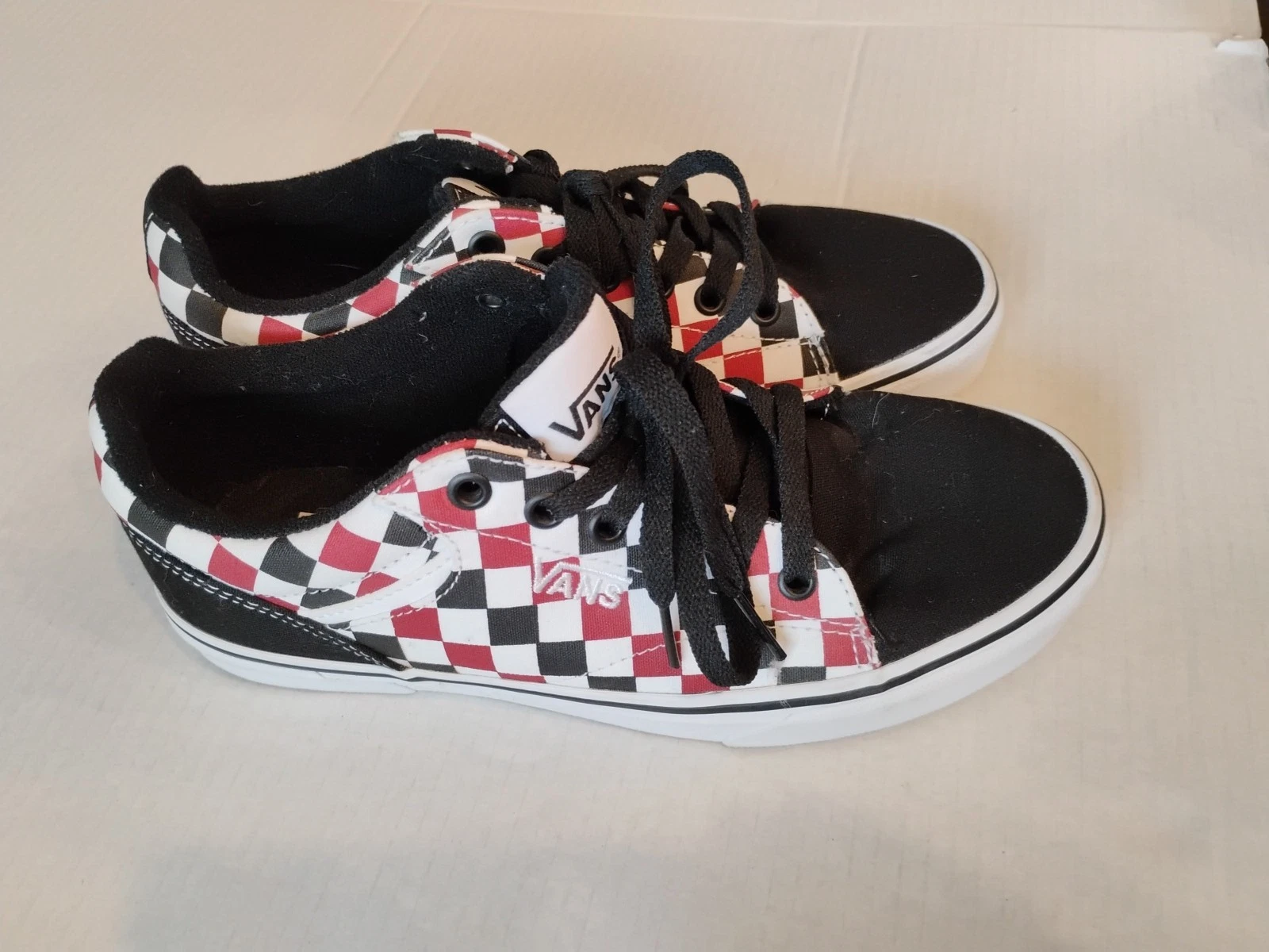 Sneakers Vans Seldan Off The Wall nero rosso bianco stampa a scacchiera taglia M 7