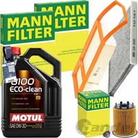 Mann Inspektionspaket+Motul 0W-30 ÖL Passend FüR 1.3D Fiat 500 C 95 Ps Bis 08/11