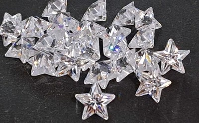 Star Shaped 10 x 10mm 25 Pieces CZ Cubic Zirconia Loose Stones