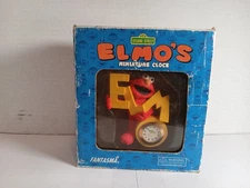 Sesame Street Elmos Miniature Clock Fantasma Quartz  New Battery 37-507 1995 NOS
