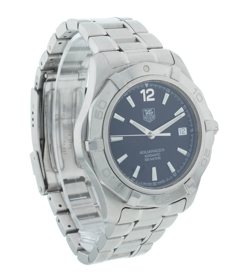 Reloj para hombre Tag Heuer Aquaracer 39 mm automático esfera negra acero WAS2110.BA0806 Foto 2 de 4
