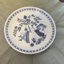 Figgjo Norway Turi-Design Lotte Bread Plate 6 3/4" Woman Vtg 60s MCM Silkscreen