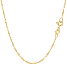 14K Yellow Gold Singapore Chain, Width 1.5mm