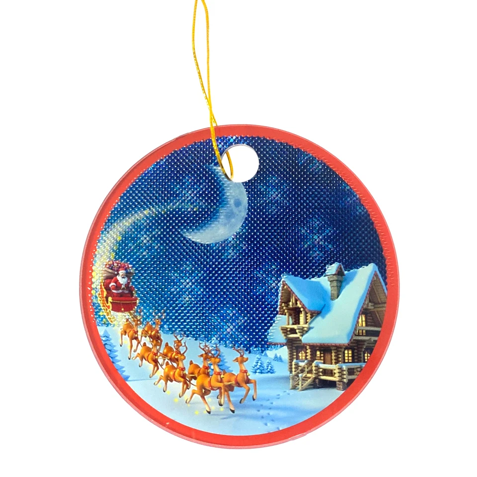 Adorno colgante Matashi 5D Papá Noel y reno - Panel de policarbonato fuerte