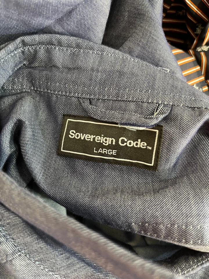 Sovereign Code Men’s Blue Long Sleeve Button Down Casual Shirt Size L - Image 4 of 4