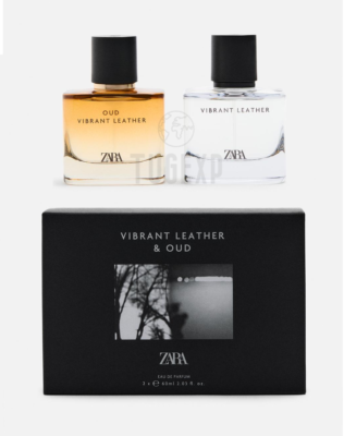 Zara Vibrant Leather + Leather Oud Set Men Perfume 2 X 2.03 Oz