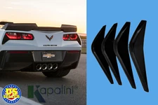 2014 - 2019 Corvette C7 Rear Bumper Air Diffuser Fin Set w/hrdw ( Set of 4 Pcs )