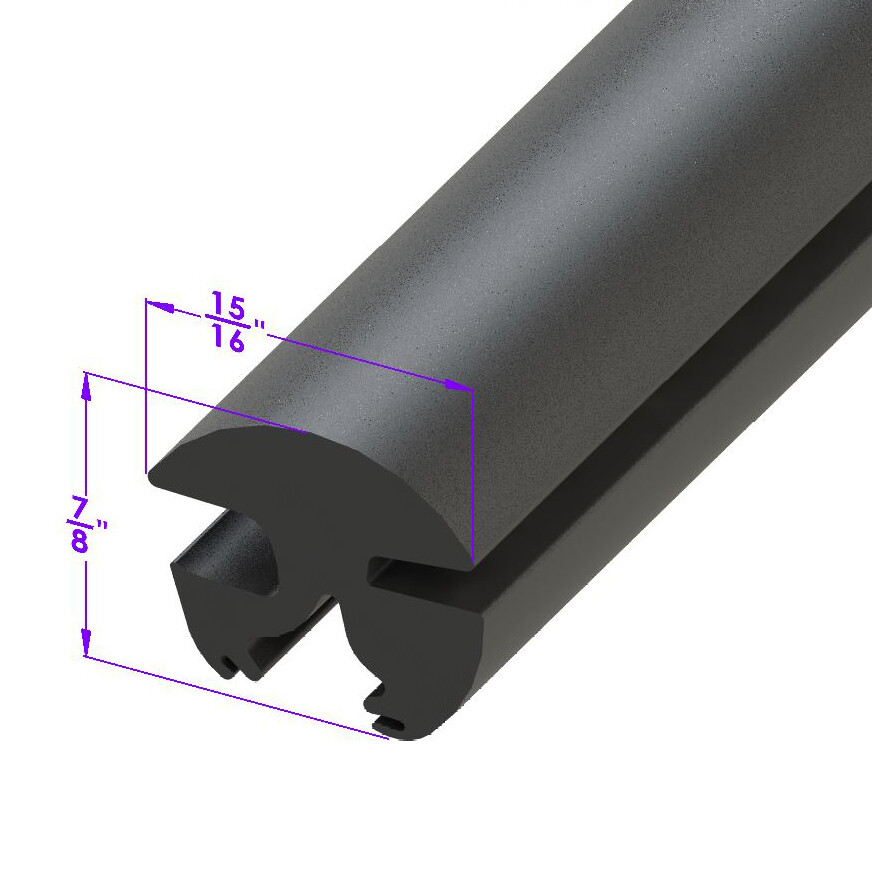 Windshield Seal with Lockstrip, chrome; LP 100-D