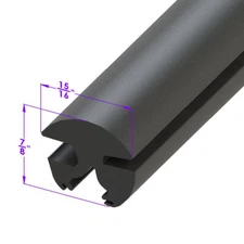 Windshield Seal with Lockstrip, chrome; LP 100-D