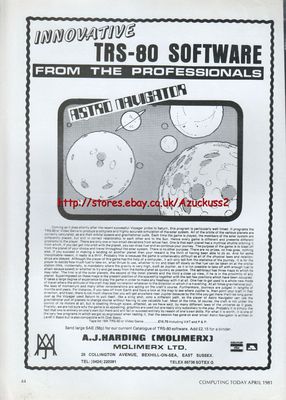 TRS-80 ''Vintage Software'' 1981 Zeitschriftenanzeige #5194