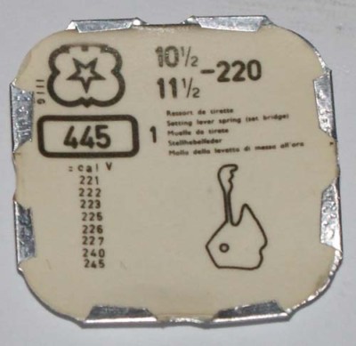 VENUS CAL. 220-223, 225-227, 240, 245 STELLHEBELFEDER PART No. 445   ~NOS~