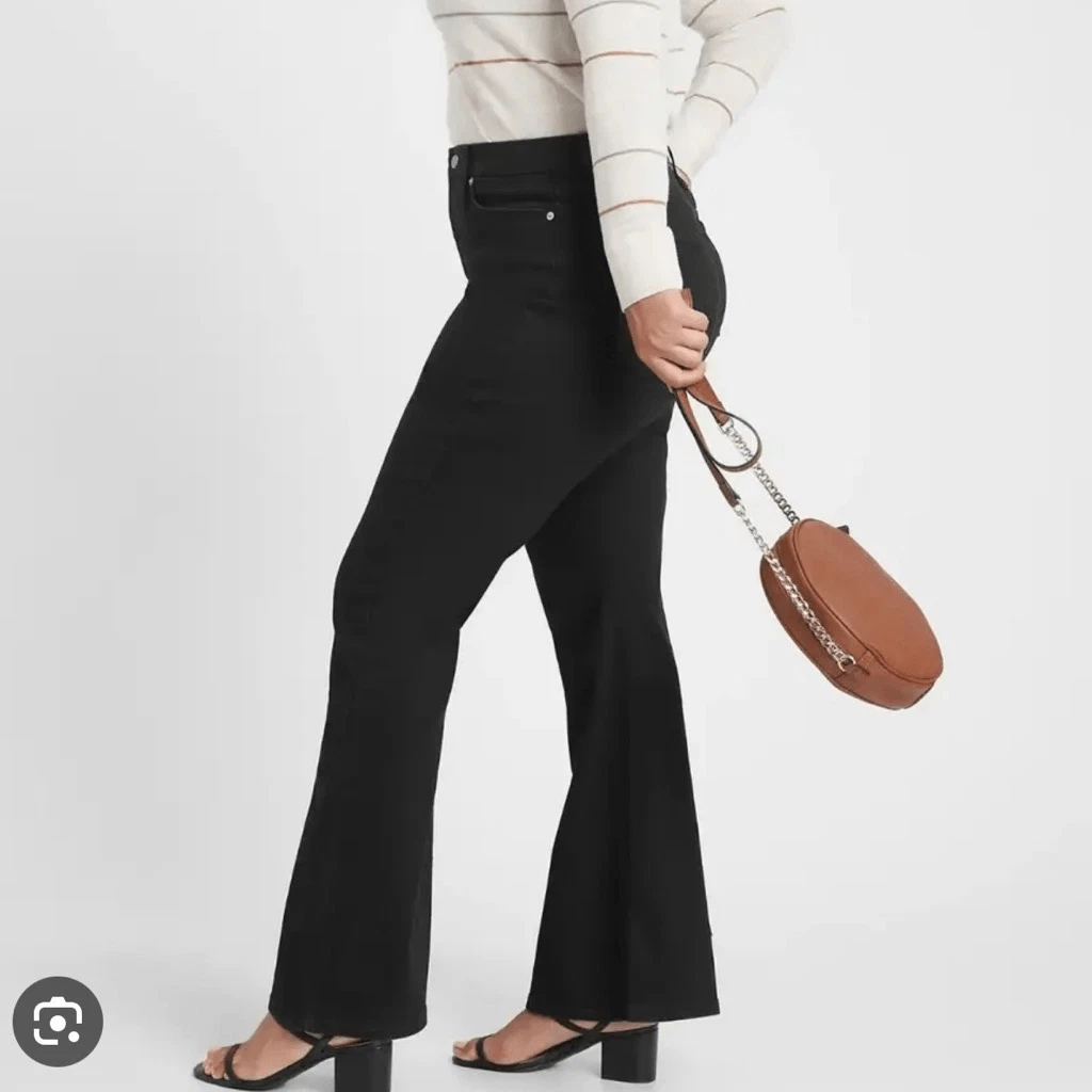 banana republic black flare jeans