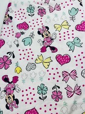 Disney Crown Crafts Infant Minnie Mouse Crib / Toddler Bed Flat Sheet Bows