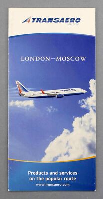 TRANSAERO PROSPEKT LONDON - MOSKAU BOEING 737 ERSTE KLASSE STRECKENKARTE RUSSLAND
