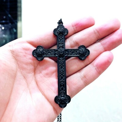 Goth/Occult Jewellery Large Black Cross Necklace Only