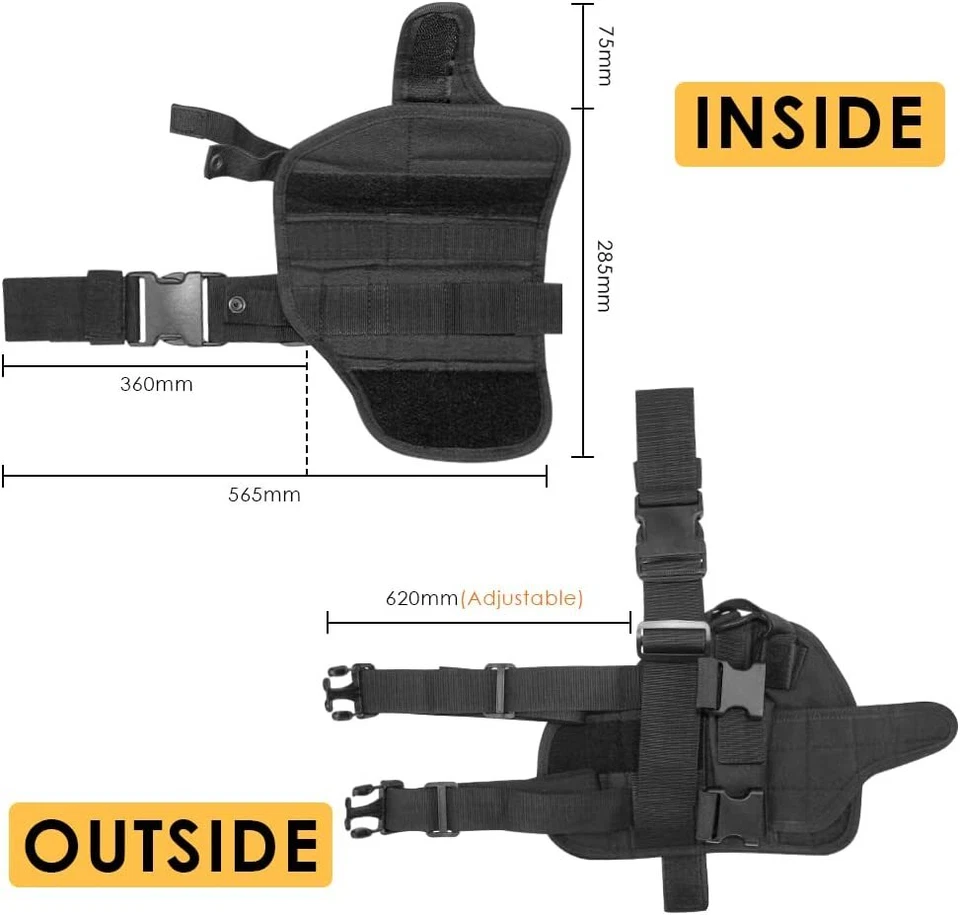 Tactical Leg Holster Left & Right Hand Universal Pistol / Gun Drop Leg Holster - Image 4 of 4