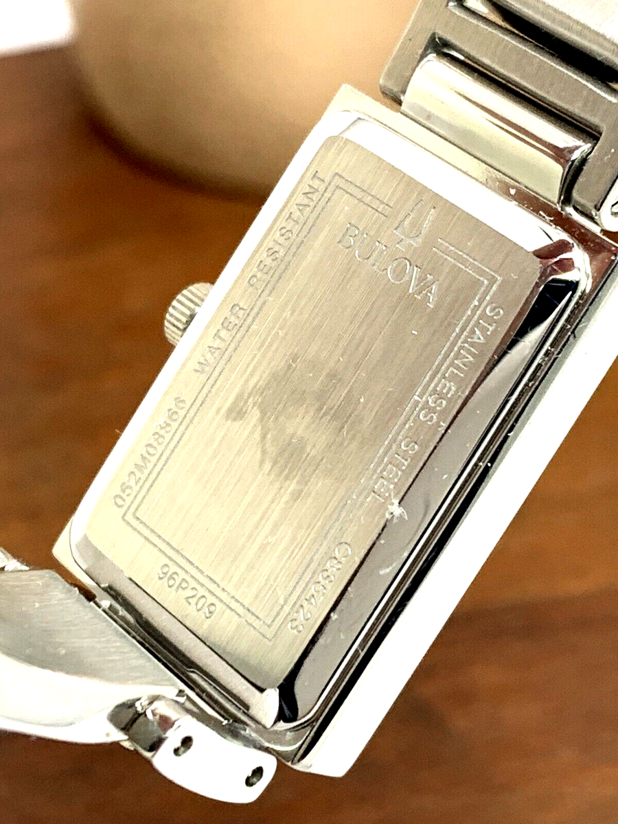 Bulova Womens Watch 96P209 Silver Tone Black Mother of Pearl Dial Diamon… Amazon.com: Bulova Ladies main image 4
