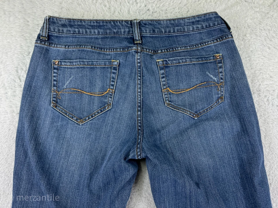 Pantalones de mezclilla Hillard And Hanson para mujer 12 azules mezcla de algodón corte bota premium Foto 3 de 4