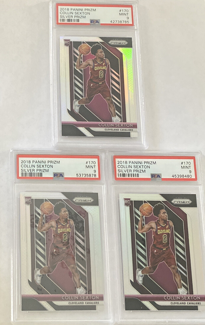 LOT OF 3) 2018-19 Prizm COLLIN SEXTON Silver Prizm PSA 9 RC #170