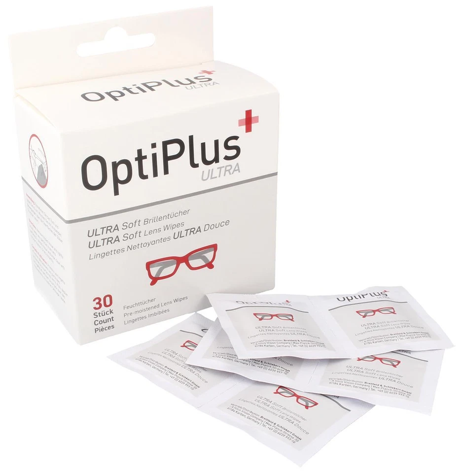 BREITFELD & SCHLIEKERT Optiplus Ultra Soft Brillentücher / Feuchttücher / Einmaltücher - 30 Stk.
