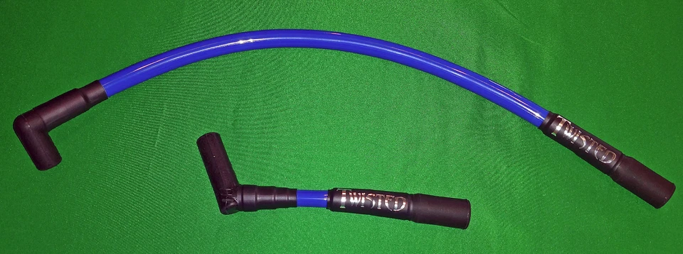 TWISTED 12mm SPARK PLUG WIRES HARLEY SOFTAIL HERITAGE FXST FAT BOY DEUCE DELUXE - Image 2 of 3