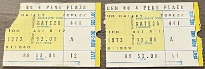 Barnum & Bailey Circus 2 Ticket Stubs Madison Square Garden 1973 | eBay