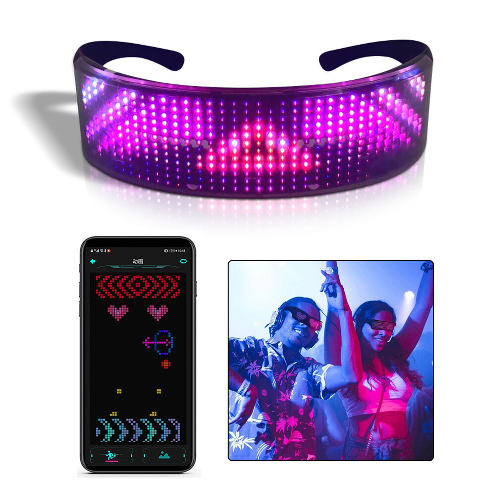 Smart Bluetooth Full-color Luminous LED Glasses Glow KTV DJ 