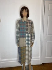 Sundance X Citron Santa Monica Vintage Women’s Flannel Patch Shirtdress Size S