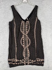 Free People Dress Women Medium Black Diamonds & Snakes Dress Combo Mini Beaded