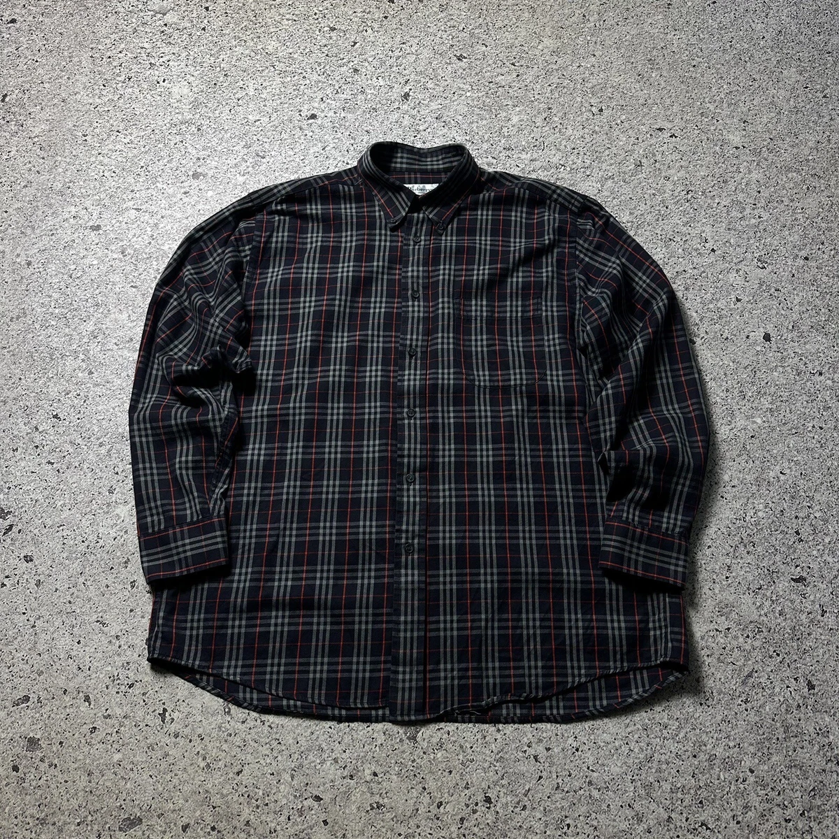 Vintage Burberry Nova Check Navy Shirt Mens L