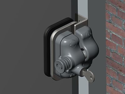 Frameless Glass Gate Latch for Square / Wall - AL Powder Coated