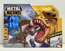 ZURU Metal Machines T-Rex Attack Trackset With Mini Race Car - Brand New