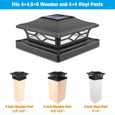 2-10 Pack Outdoor Light Solar Post Deck Fence Cap For 4x4 6x6 Bright Light