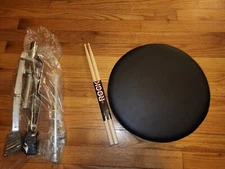 EastRock Universal Drum Throne Height Adjustable Padded Drum Seat Drum Sticks 