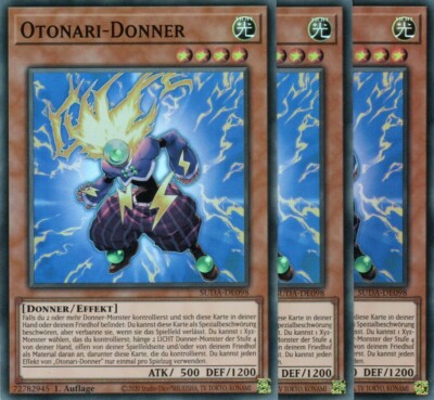 yugioh 3x Otonari Thunder SUDA-EN098 Super Rare 1st Edition German